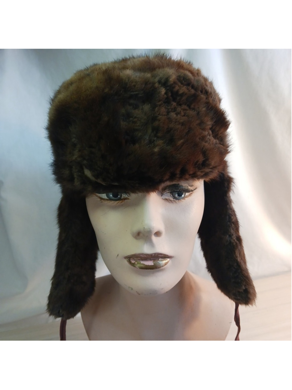 Vintage Brown Soviet USSR Russian Ushanka Military Fur Hat Elektra